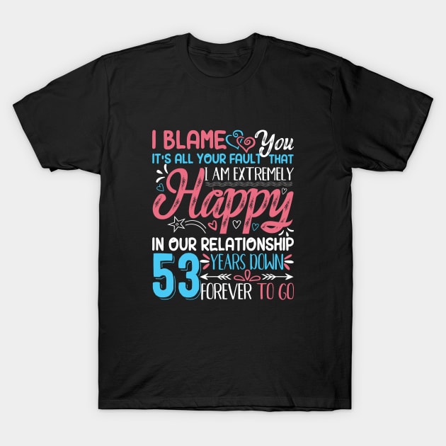 53rd Wedding Anniversary Romantic Couple Matching Husband Wife T-Shirt by BestSellerDesign